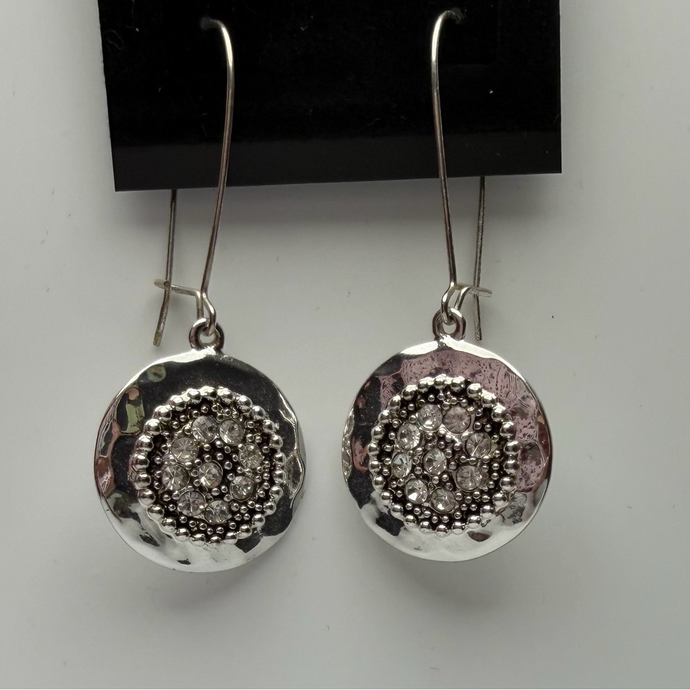 Chic Silver and Crystal Dangle Earrings